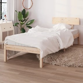 810107 vidaXL Estrutura de cama pequena solteiro UK 75x190 cm pinho maciço