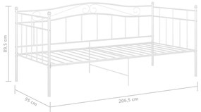 Sofá-cama 90x200 cm metal branco