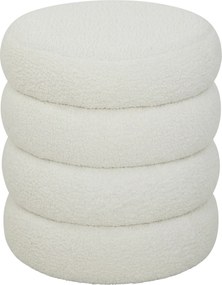 HOMCOM Pufe, redondo, Teddyfleece, até 120kg, Φ40x45H cm, Branco | Aosom Portugal