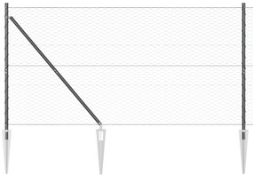 Cerca Hexagonal vidaXL Cinza 1.2x100 m Aço