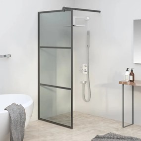 vidaXL Divisória de chuveiro preto 80x195 cm vidro ESG escuro