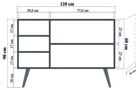 Console Mega – Carvalho Sonoma – 120x90x36 cm