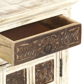 Mesa de cabeceira 40x30x50cm madeira de mangueira maciça branco