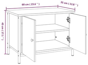 Móvel para TV c/ portas 60x35x45 cm deriv. madeira cinza sonoma