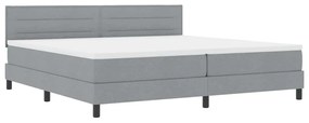 Cama Box com Colchão Cinza Claro 200x200 cm Tecido