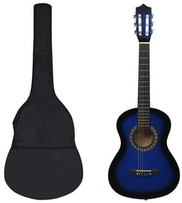 70125 vidaXL 8 pcs conjunto guitarra clássica iniciantes 1/2 34" azul