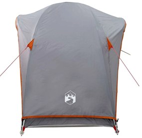 Tenda de campismo p/ 1 pessoa impermeável cinzento e laranja