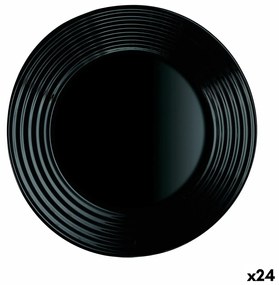 Prato de Sobremesa Luminarc Harena Preto Vidro (19 cm) (24 Unidades)