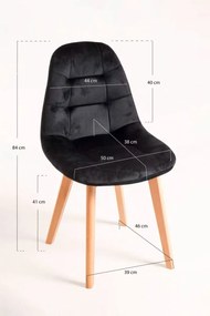 Pack 2 Cadeiras Kelen Veludo - Preto