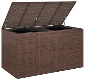 Caixa para almofadões de jardim 194x100x103 cm vime PE castanho