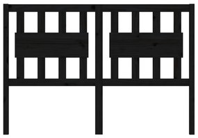 Cabeceira de cama 125,5x4x100 cm pinho maciço preto