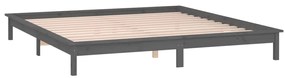 Estrutura cama c/ LED pequena casal 120x190 cm pinho cinza