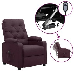 vidaXL Poltrona elétrica reclinável tecido roxo