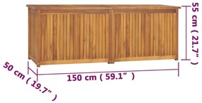 Caixa para jardim 150x50x55 cm madeira de teca maciça