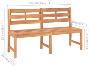 Banco de jardim 150 cm madeira de teca maciça