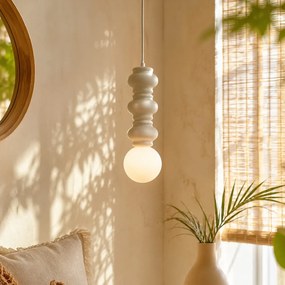 Candeeiro Pendente Retro Bege com Vidro Mate - Fedde