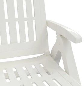 Espreguiçadeira dobrável com rodas PP branco