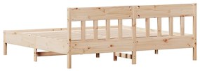 Cama sem colchão 200x200 cm madeira de pinho maciça