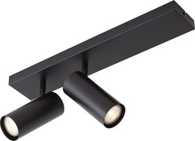 Candeeiro de teto moderno preto 2 luzes ajustáveis - Renna