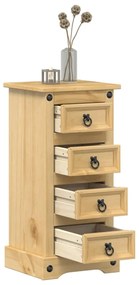 vidaXL Mesa de cabeceira Corona 35x32,5x74 cm madeira de pinho maciça