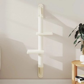 vidaXL Árvore de parede para gatos c/ poste arranhador 108 cm creme