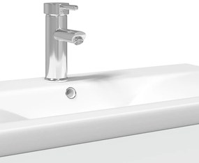 Armário de casa de banho com lavatório embutido branco