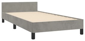 Estrutura de cama sem colchão 100x200 cm veludo cinzento-claro
