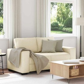 vidaXL Sofá de 2 lugares tecido 120 cm cor creme