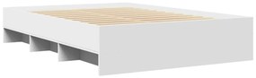 Estrutura de cama 140x200 cm derivados de madeira branco