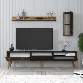 Móvel TV Valensiya – Nogueira Antracite – 180x35x45 cm