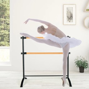 Barra de Ballet portátil de 120 cm, barra dupla independente, altura ajustável, 56/76/96/116 cm, barra de fitness para adultos e crianças, preta