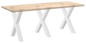 Pés para mesa de jantar em formato de X, 3 peças, branco, 70x(72-73) c