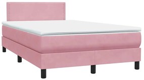 Cama com molas/colchão 120x220 cm veludo rosa