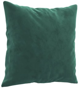2 pcs conjunto de sofás com almofadas veludo verde-escuro
