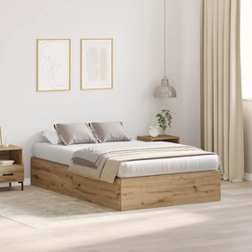 Cama de Armazenamento vidaXL Artisan Oak 120x200 cm