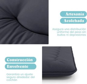 Colchão enrolável para o chão com capa lavável com bolsa de transporte 200 x 140 x 10 cm - preto