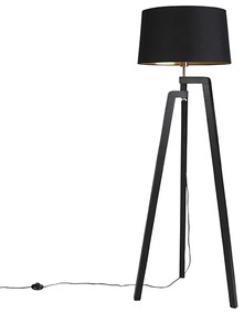 LED Candeeiro de pé inteligente com cúpula preto com dourado 50 cm incl. Wifi A60 - Puros Country / Rústico