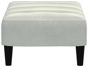 Apoio de pés 77x55x31 cm veludo cinzento-claro