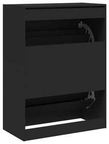 Sapateira c/ 2 gavetas articuladas 80x42x108 cm preto