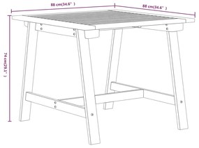 5 pcs conjunto de jantar para jardim madeira de acácia maciça