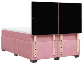 Cama com molas/colchão 140x200 cm veludo rosa