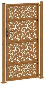 Portão de jardim 105x180 cm design de folha de aço resistente