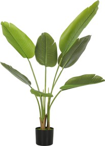 HOMCOM Planta Artificial Decorativa 109 cm Bananeira Artificial com Vaso e Folhas para Interior Casa Sala de Estar Escritório Verde | Aosom Portugal