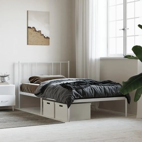 Estrutura de cama com cabeceira 100x200 cm metal branco