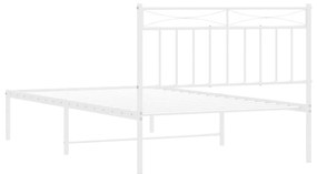 Estrutura de cama em metal com cabeceira 107x203 cm branco