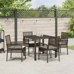 Conjunto de Jantar para Jardim 5 pcs Castanho 90 x 90 x 75 cm