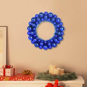 vidaXL Guirlandas de Bolas de Natal 2 pcs Azul 33 x 33 x 7 cm