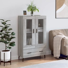 828322 vidaXL Armário alto derivados de madeira 69,5x31x115cm cinza sonoma