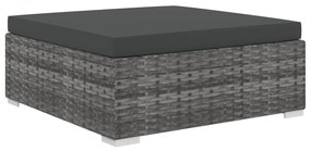 Conjunto lounge de jardim c/ almofadões 4 pcs vime PE cinzento