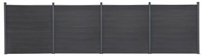 Conjunto de painéis de vedação 699x186 cm WPC cinzento